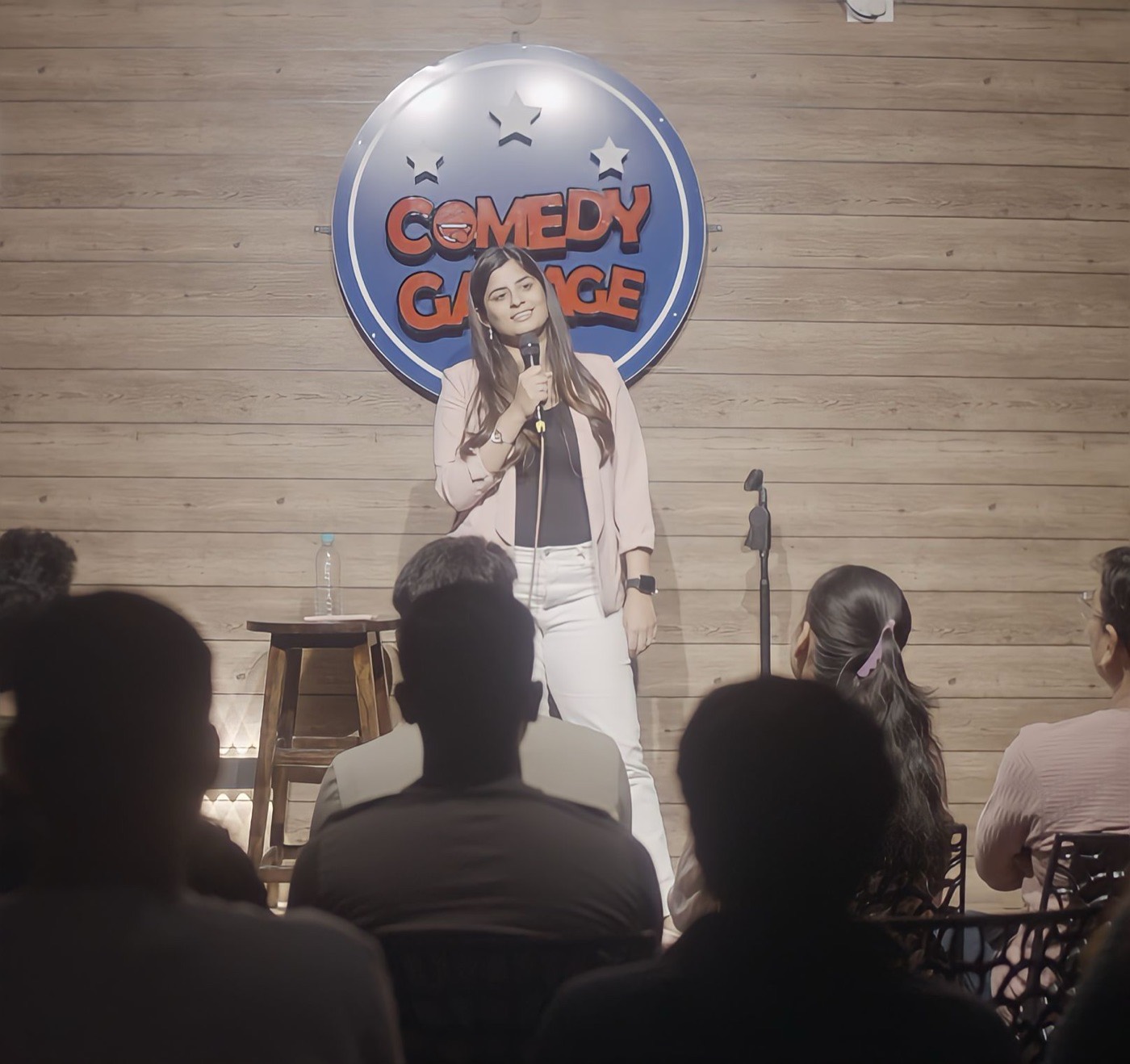 Mehak at a comedy club